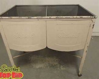 Vintage Ideal double Wash Tub Original Casters