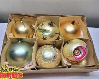Six Vintage Jumbo West Germany Ornaments