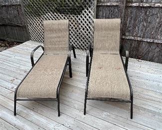 Outdoor chaise lounges - pair