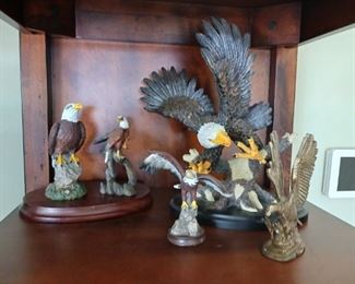 Porcelain eagle figurines