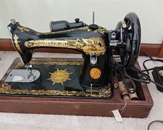 Antique Singer Sphinx portable sewing machine Electric