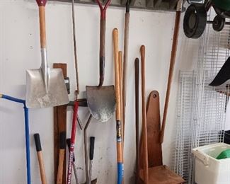 Garden tools rakes shovels tilling claw soil