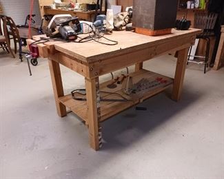 Workbench with Vice woodworking
