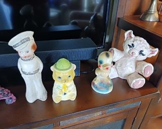 Antique chalkware figures carnival chalk figurines