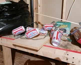 Budweiser beer can outdoor lights