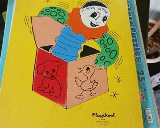 Children's puzzles wood and paper cardboard