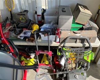 Garage: Tool Boxes, Tools, Electric Hedge Clippers and more