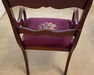 Rosewood needlepoint chair.                                                                        $ 45.00