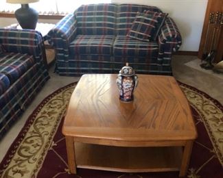 Blue, Red and Green checked sofa and Love seat.                         $400.00