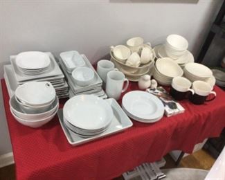 Williams Sonoma White China and Crate and Barrel China