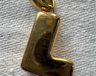 14K Gold "L" Pendant