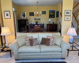 Bassett 2 cushioned sofa / 94"W x 38"D x 39" Back Pillow Height