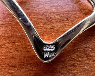 Sterling Silver necklace with Sterling Silver square shaped pendant