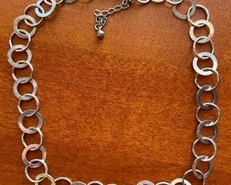 Sterling Silver ringed necklace