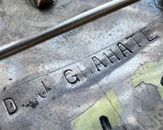 Vintage D.J. Ghahate Native American Zuni Turquoise Silver pin