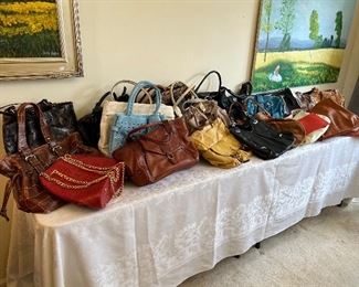 Collection of women's handbags