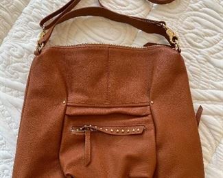 Women's brown leather handbag by Laggo