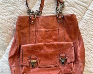 Women's brown leather handbag by Coach