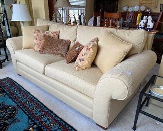 Bassett 2 cushioned sofa / 94"W x 38"D x 39" Back Pillow Height