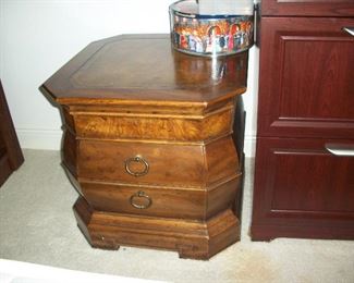 Wood 2 Drawer End Table