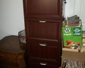 Wood 4 Drawer File Cabinet with Keys
