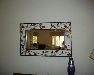 Metal Wall Art Framed Mirror