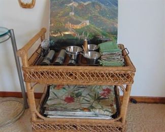 Rattan Tea Cart