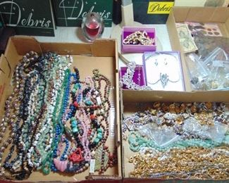 Costume jewelry. NO GOLD OR SILVER. Some Lapis and some jade