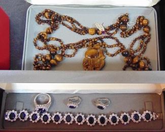 Tigers eye and costume jewelry