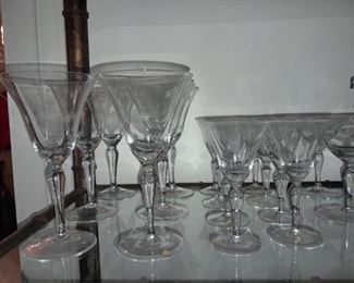 "Starbust Patterned" Clear Crystal Stemware