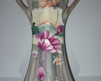 HUGE Antique Asian Painted Vase