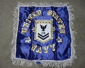 Vintage Navy Satin Pillowcase