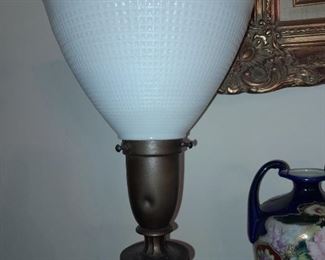 Antique Lamp W/ Student Lamp Shade