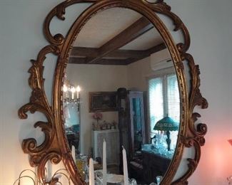 Gold Toned Carved Mirror