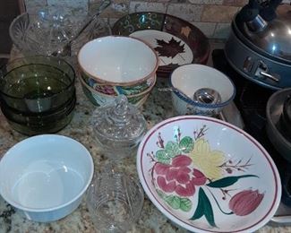 Assorted Kitchen Contents (Glassware, China, Pots & Pans, Mugs, Small Appliances, Etc.)