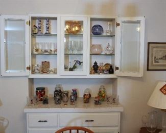 Wonderful array of collectible glass, china, and old game pieces and toys!