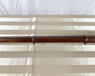 Detail on Civil War Era Springfield Model 1863 Type 1, 58-cal. rifled musket, with ramrod and bayonet. 