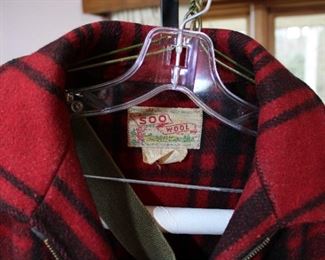 Label in Very Vintage Soo Wool Hunting Jacket, Soo Woolen Mills, Sault Ste. Marie, Michigan