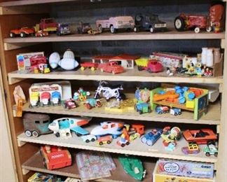 HUGE Selection of Vintage Toys, Fisher Price, Matchbox Cars, Hot Wheels, Old Tin Trucks, Board Games, Etc.