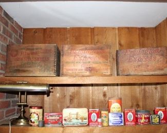Old ammo boxes and tins