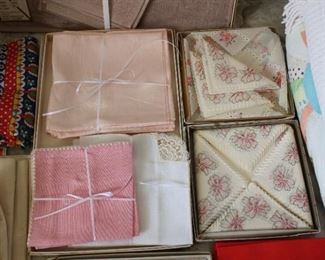 Vintage linen napkins and paper napkins, new in box!