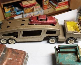 Old Car Carrier Toy Truck with Car