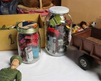 More jars of old Matchbox and Hot Wheels toy cars