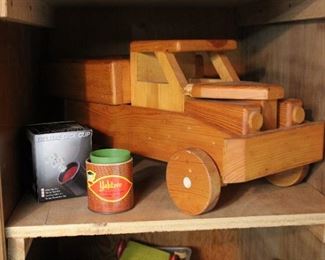 Home made wooden toy truck