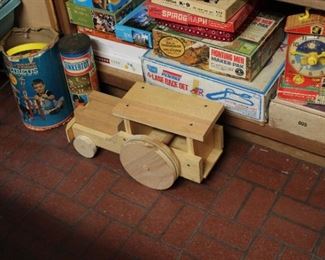 Homemade wooden tractor