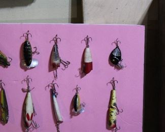 Some of the old and antique fishing lures