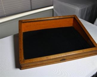 Antique wood countertop display case