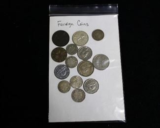 Foreign coins, some silver, some 19th century