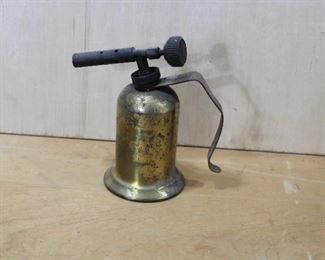 Small Antique Solid Brass Blow Torch