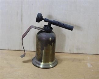 Small Antique Solid Brass Blow Torch